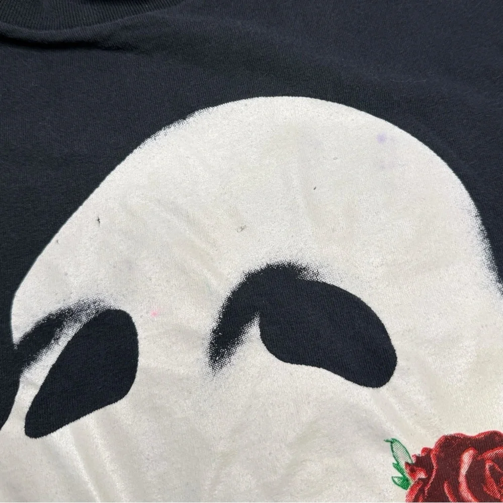Vintage 1980 Phantom of the Opera Mask & Rose Black T-Shirt Size Medium - Picture 5 of 6